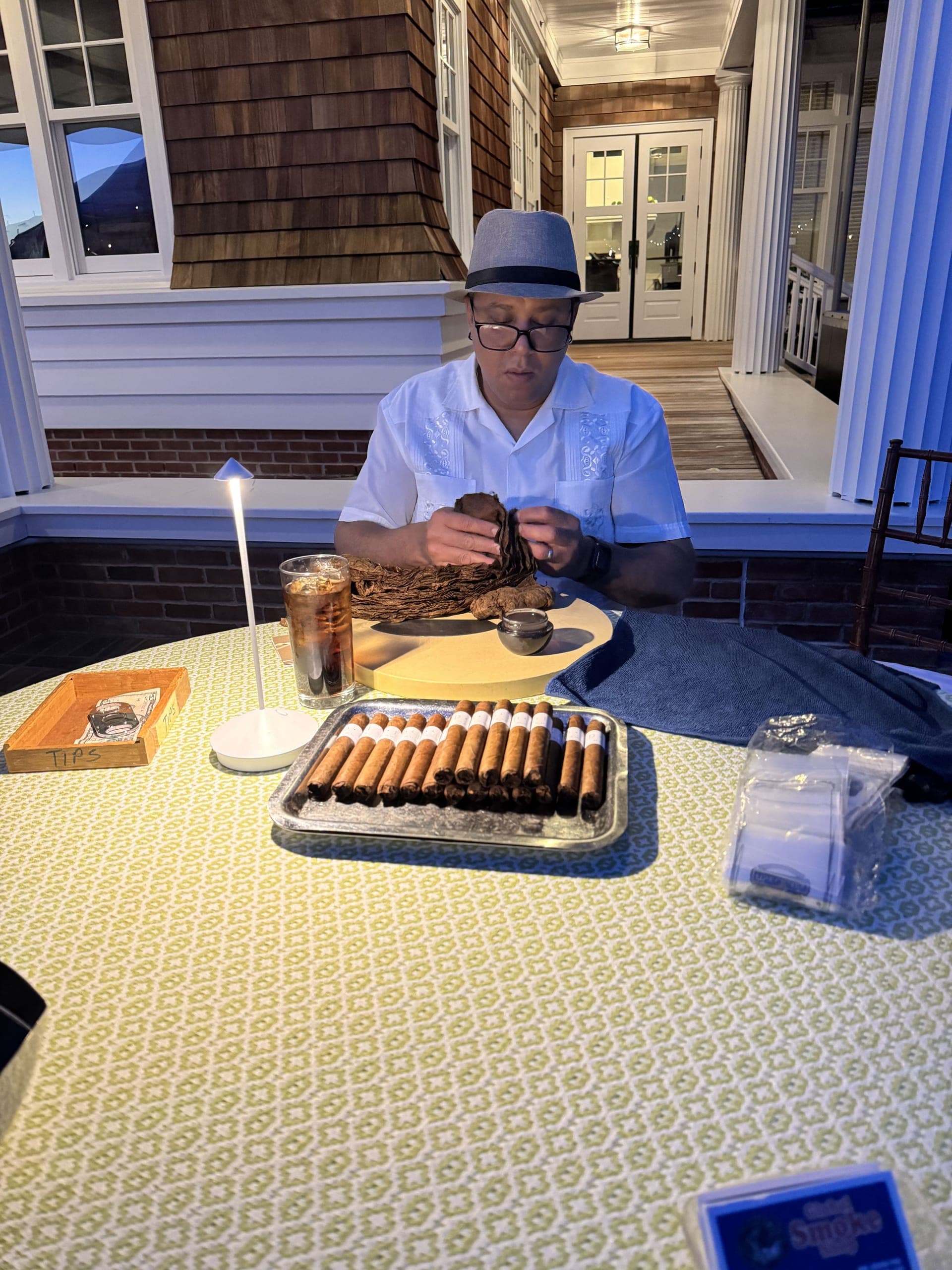 Elegant cigar event setup