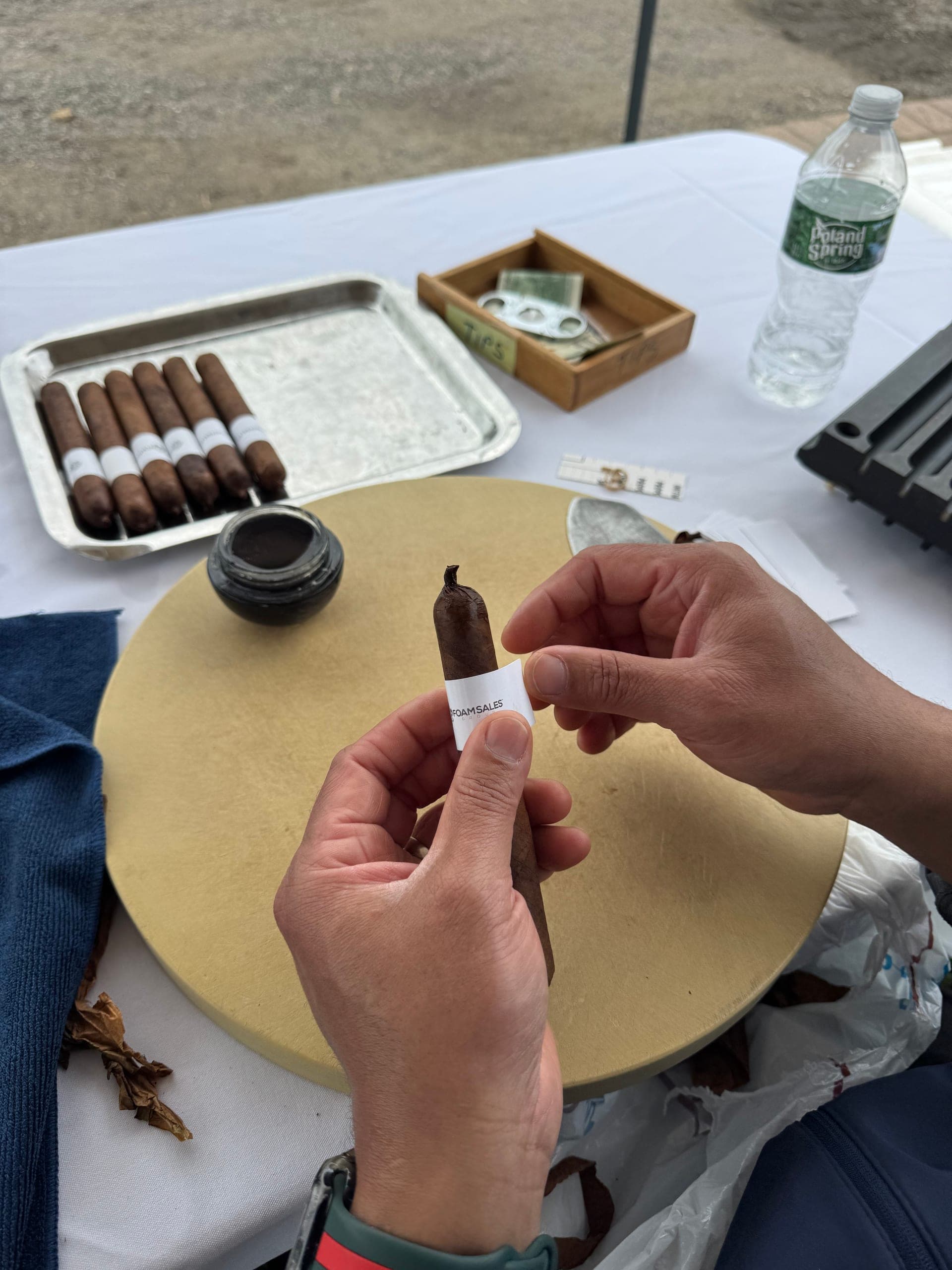 Luxury cigar event setup