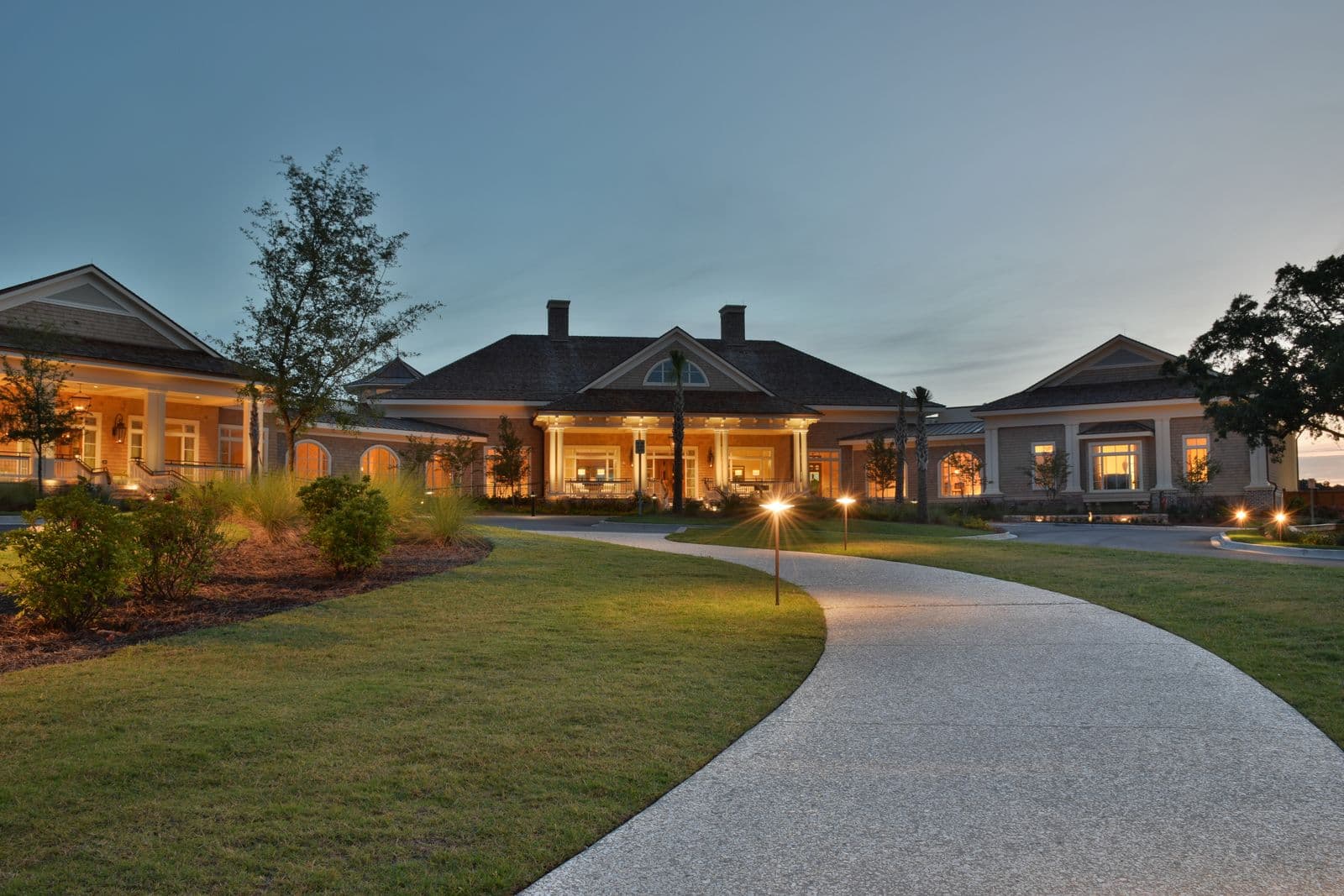 Private club venue at dusk in Nassau County, Long Island
